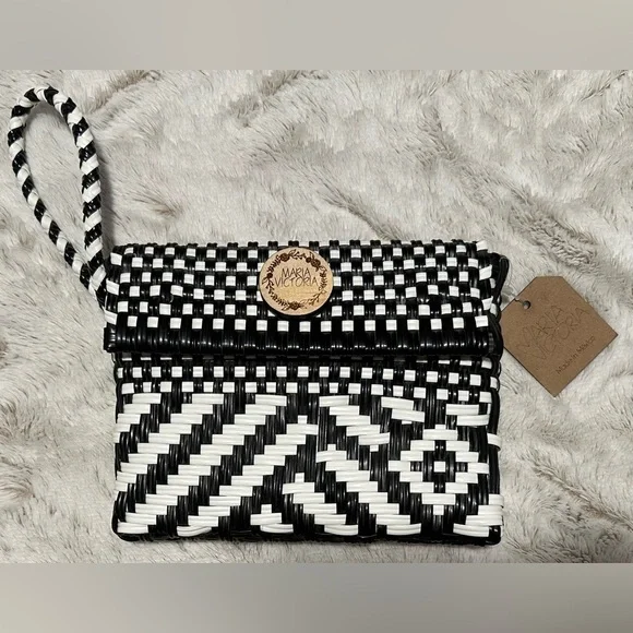 Maria Victoria Carlota Woven Wristlet Clutch - Picture 1 of 9